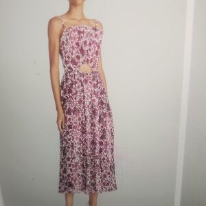 AMUR Destinee Fan Bodice Midi Dress Size 4